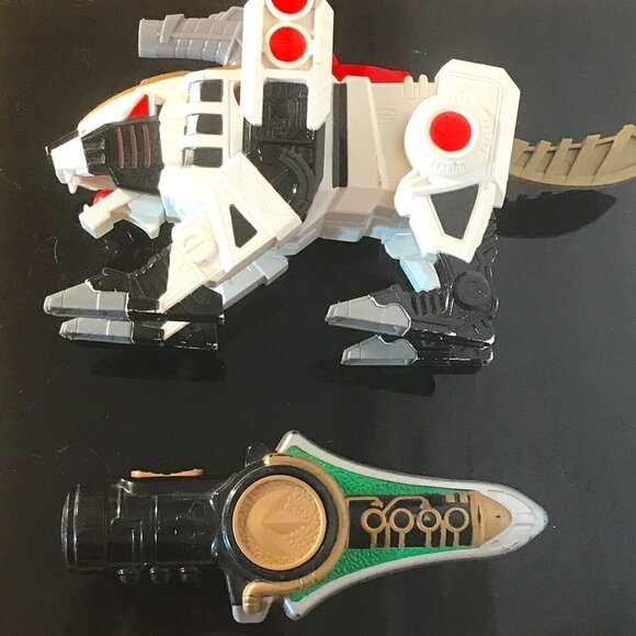 Power Rangers White Ranger Tiger Zord Green Ranger Dragon Dagger Toy Bundle - Picture 1 of 7